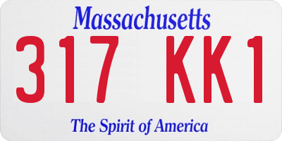 MA license plate 317KK1