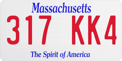 MA license plate 317KK4