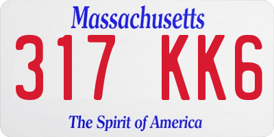 MA license plate 317KK6