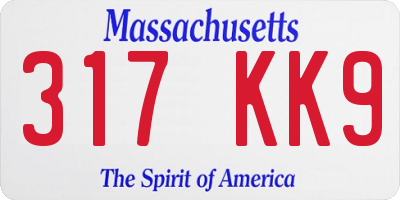 MA license plate 317KK9