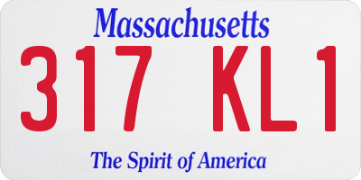 MA license plate 317KL1
