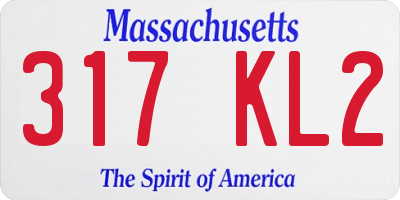 MA license plate 317KL2