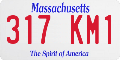 MA license plate 317KM1