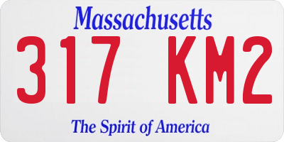 MA license plate 317KM2