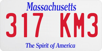 MA license plate 317KM3