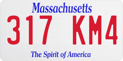 MA license plate 317KM4