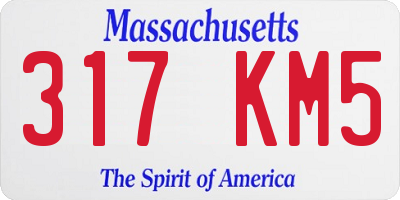MA license plate 317KM5