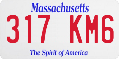 MA license plate 317KM6
