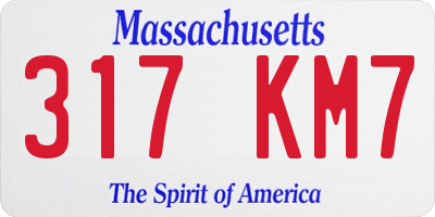 MA license plate 317KM7