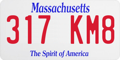 MA license plate 317KM8