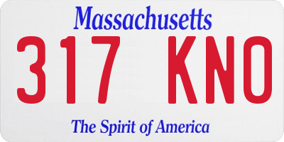 MA license plate 317KN0