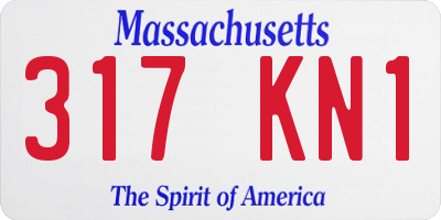 MA license plate 317KN1