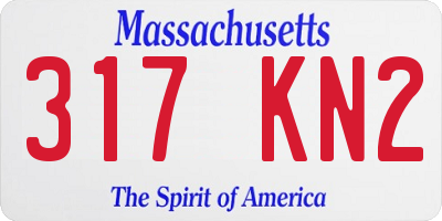 MA license plate 317KN2
