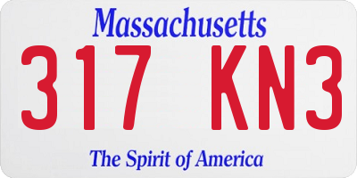 MA license plate 317KN3
