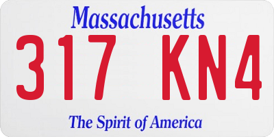 MA license plate 317KN4