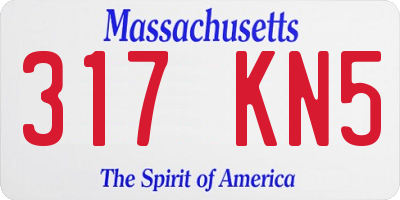 MA license plate 317KN5