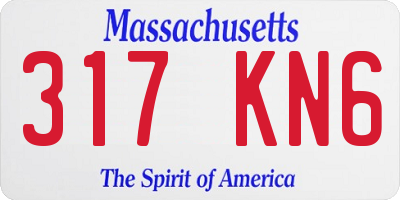 MA license plate 317KN6