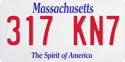 MA license plate 317KN7