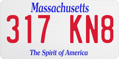 MA license plate 317KN8