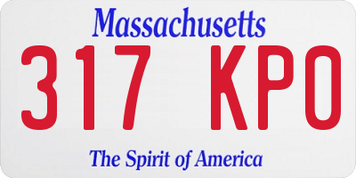 MA license plate 317KP0
