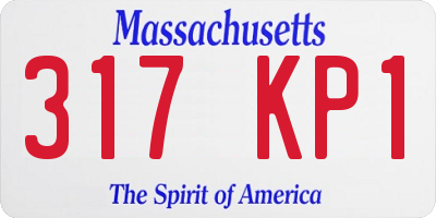 MA license plate 317KP1