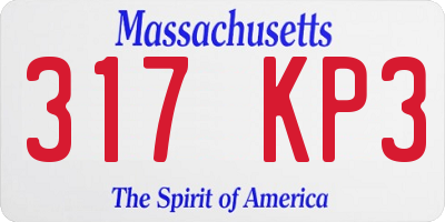 MA license plate 317KP3