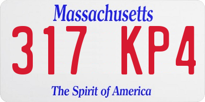 MA license plate 317KP4