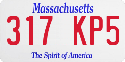 MA license plate 317KP5