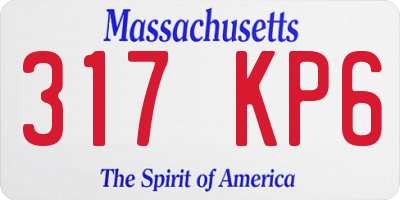 MA license plate 317KP6