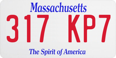 MA license plate 317KP7