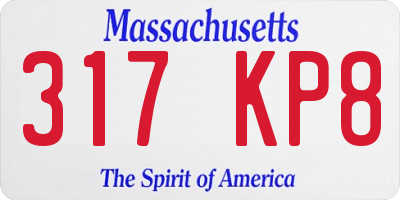MA license plate 317KP8