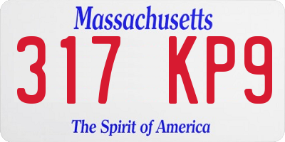 MA license plate 317KP9