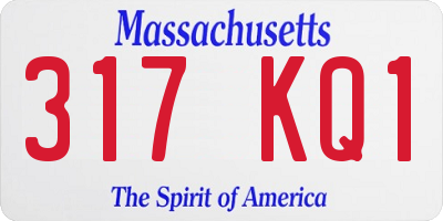 MA license plate 317KQ1