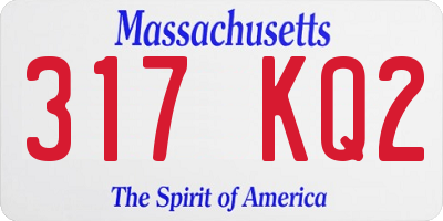MA license plate 317KQ2