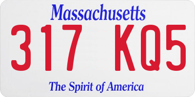 MA license plate 317KQ5