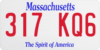 MA license plate 317KQ6