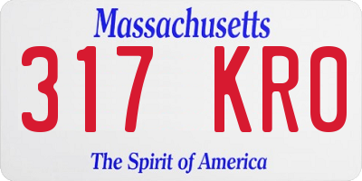 MA license plate 317KR0