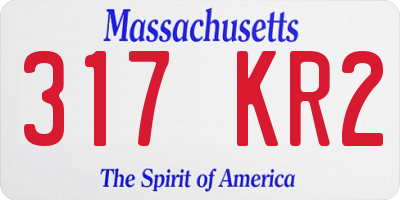 MA license plate 317KR2