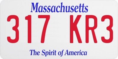 MA license plate 317KR3