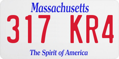 MA license plate 317KR4