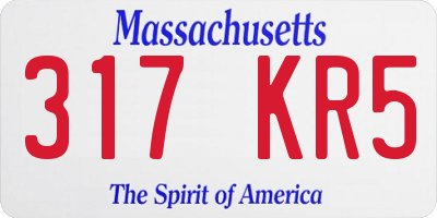 MA license plate 317KR5
