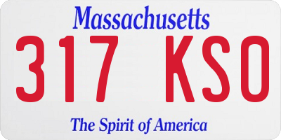 MA license plate 317KS0