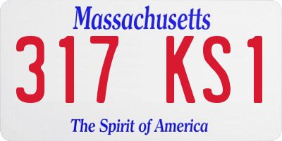 MA license plate 317KS1