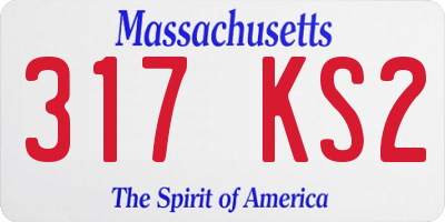 MA license plate 317KS2