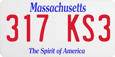 MA license plate 317KS3