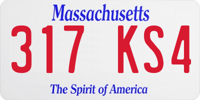 MA license plate 317KS4