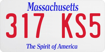 MA license plate 317KS5