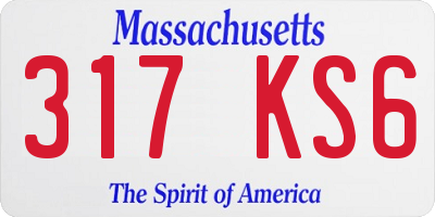 MA license plate 317KS6