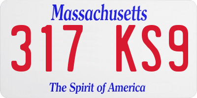 MA license plate 317KS9