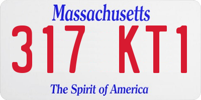 MA license plate 317KT1